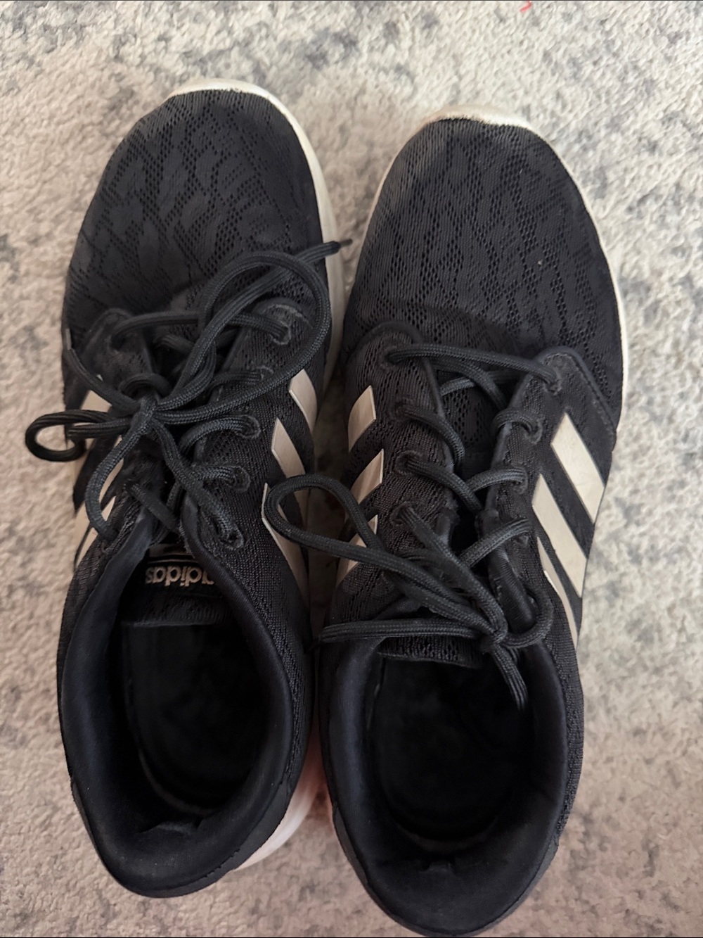 adidas Black Sneakers with White Stripes